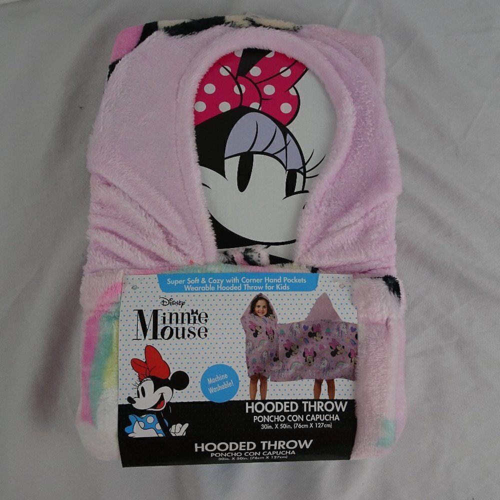 Disney Minnie Mouse Kids Hooded Throw 30inX50in